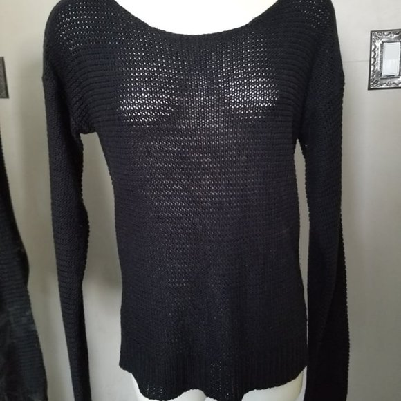 Black Waffle Knit Sweater - Picture 1 of 3